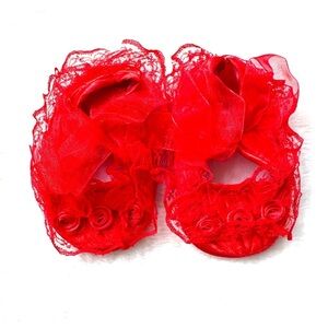 ⭐️ 5 for $25 Red Lace Baby Shoes